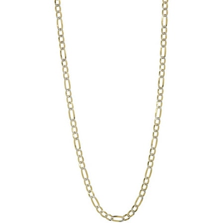 Pori Jewelers 2-Tone 18kt Gold-Plated Sterling Silver 2.8mm Figaro Chain Men's Necklace, 28
