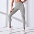 thumbnail image 5 of Mnuaqn Scrunch Workout Leggings for Women High Waisted Butt Lifting V Back Waist Seamless Gym Yoga Leggings Grey for Size M, 5 of 7