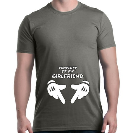Shop4Ever Men's Property Of My Girlfriend Matching Couples Graphic (Best Girlfriend T Shirt)