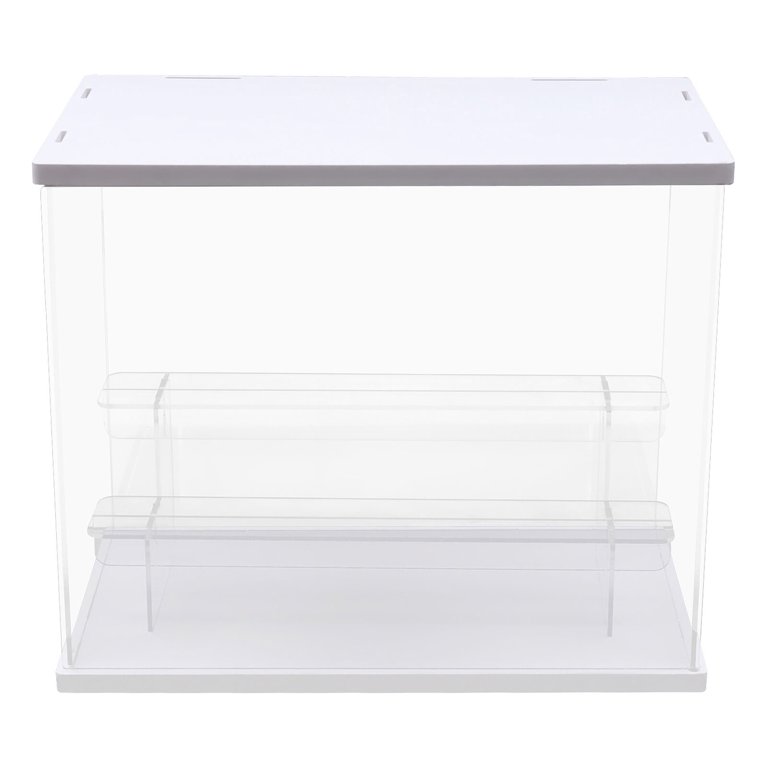 Clear Riser Holder Acrylic +Wood Display Case Countertop Perfume Cosmetics  Box Acrylic Case Display Countertop Box Case Dustproof Protection Show Case