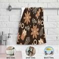 thumbnail image 5 of Dreamtimes Hoho Merry Chrismtas Hand Towels 2 PCS, Gingerbread Snowflake Kitchen Towel Ultra Soft and Highly Absorbent,Decorative Fingertip Face Towel for Bathroom Hotel, 28.3"x 14.4", 5 of 6