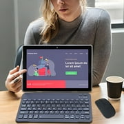 Tablet 10 Inch Android 2 in 1 Tablets With Keyboard, 64GB ROM+4GB RAM 10.1 Tablets, 2MP+8MP Dual camera, 6000mAh Battery, 1280 * 800 FHD, Include Bluetooth Keyboard/Mouse/ Case/ Stylus Wifi Tab