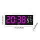 thumbnail image 3 of Reloj despertador LED rosa, multifunción, pantalla de temperatura, brillo ajustable, 3 of 8