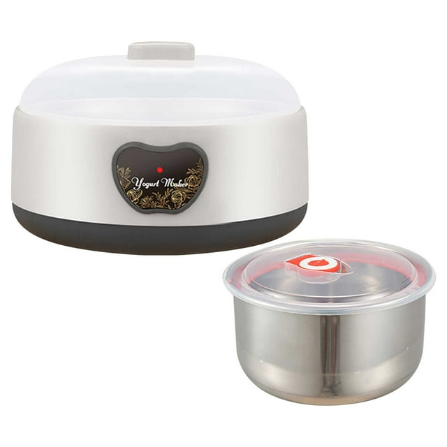 Home Automatic Yogurt Maker | 1.2L Mini Cup Fermenter with Stainless Steel Container | DIY Yogurt Machine for Homemade Yogurt | 110V Small Appliance for Family Use