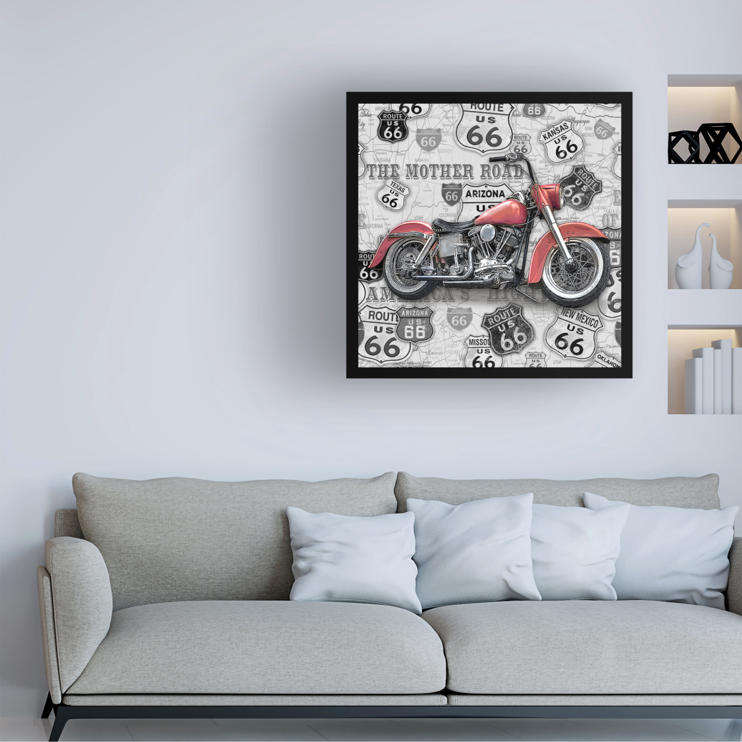Trademark Fine Art 'Vintage Motorcycles On Route 66 6' Canvas Art by Jean Plout