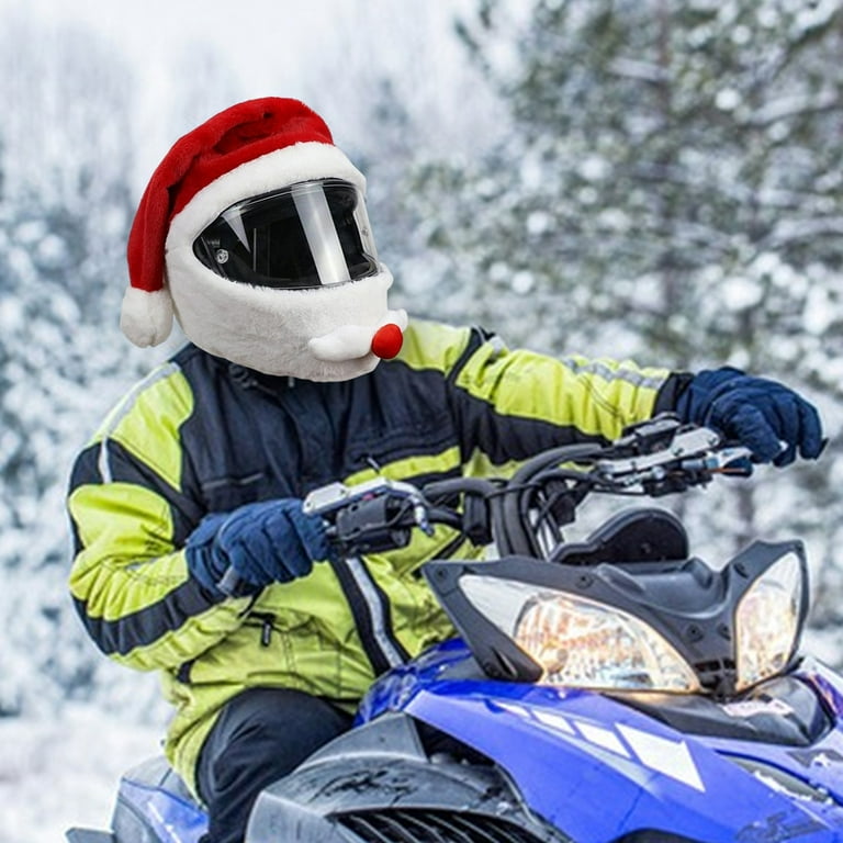 christmas motorcycle helmet cover Santa Cover, Funny Helmet Motorcycle Full Face Hat, Santa Claus Xmas Hat Nativity Motorcycle Helmet Covers Decoration Accessories for Men and Women (Without Helmet) : Automotive So please be aware your country might have customs or duty fees when ordering internationally. Happydeer 2 Pcs Halloween Christmas