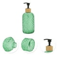 thumbnail image 5 of Unique Bargains 1 Pc Durable Cylinder Argyle Soap Dispenser 13.53oz Green Black, 5 of 6