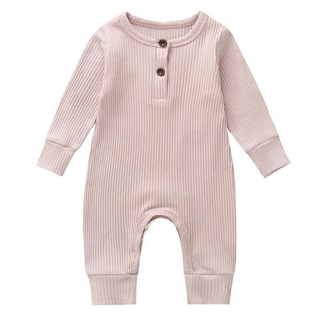 

Boys&Girls Clothes Romper Long Baby Jumpsuit Solid Sleeve Girls Romper&Jumpsuit For 0-3 Months