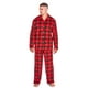 thumbnail image 4 of Pijama de polar con cuello de muesca para hombre - Rojo grande, 4 of 7