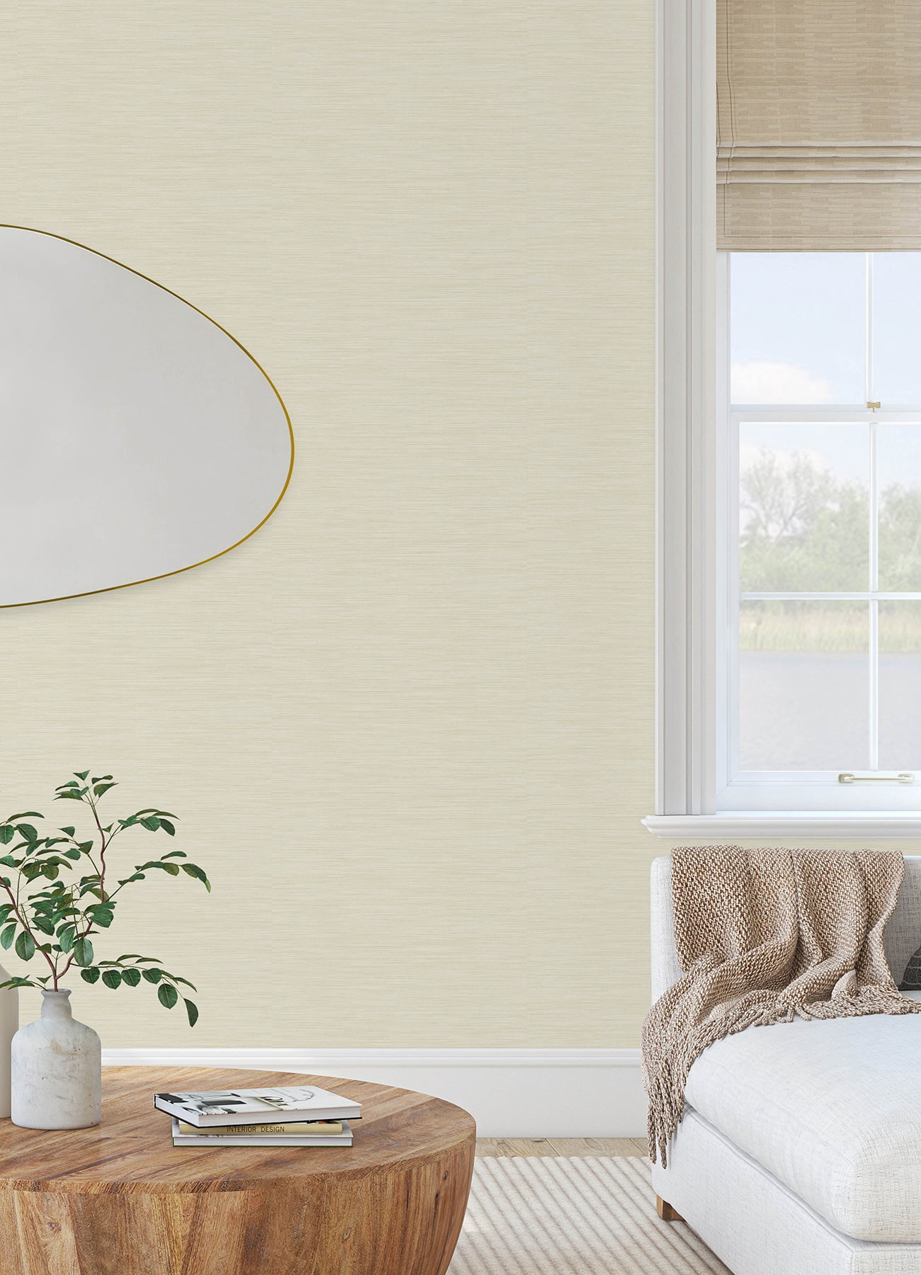Mr. Kate Stella Grasscloth Peel and Stick Wallpaper