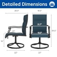 thumbnail image 5 of LOGYAT 5 Piece Outdoor Dining Set, 4 Swivel Rocking Mid Back Textilene Chairs, Black Square Metal Patio Table with Umbrella Hole, All Weather Outdoor Patio Furniture for Garden & Backyard, 5 of 7