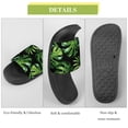 thumbnail image 7 of GZHJMY Stylish Slides for Women Men, Tropical Style Palm Leaves Black Background Soft Flexible Slip-on Sandals Slippers, 7 of 7