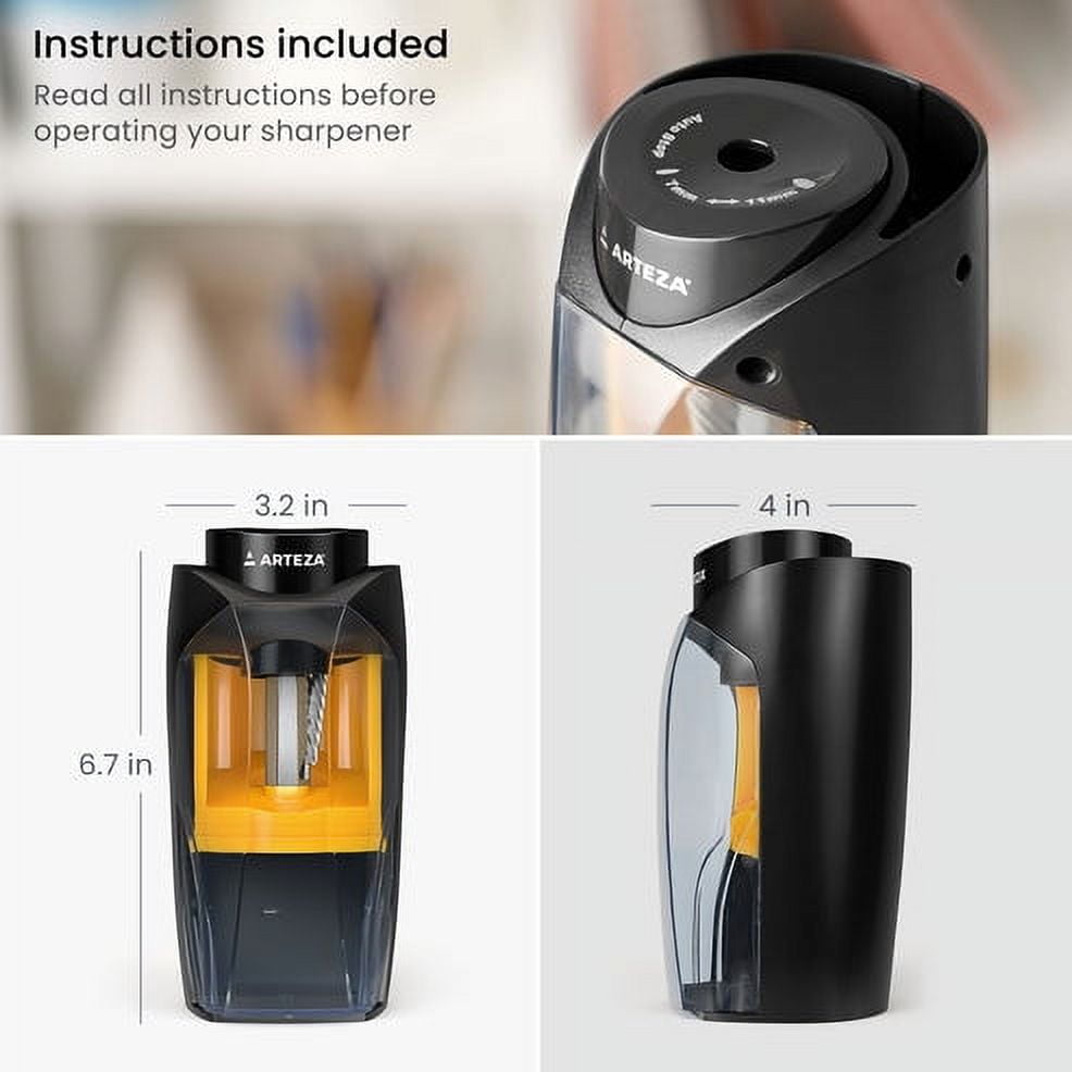 Arteza Automatic Pencil Sharpener with Auto-Stop, Adapter Included