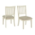 thumbnail image 2 of Weston Home Orvieto White Finish Wicker Dining Chair, Set of 2, Brown Fabric, 2 of 8