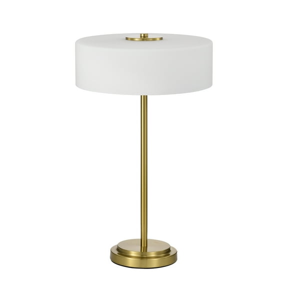 Barmine 11.8 in. 2-Light Indoor Brass Finish Table Lamp