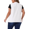 thumbnail image 3 of Chalecos de mezclilla sin mangas para mujer GRACE & GRANDEUR Plus Size, con botones, escote en V, talla 2X, color blanco, 3 of 6
