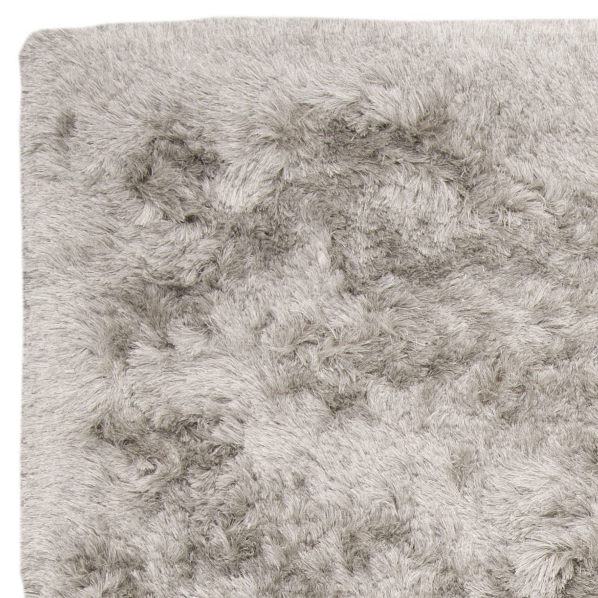 SAFAVIEH Ocean Trellis Solid Plush Polyester Shag Area Rug, Light Grey, 10' x 14'