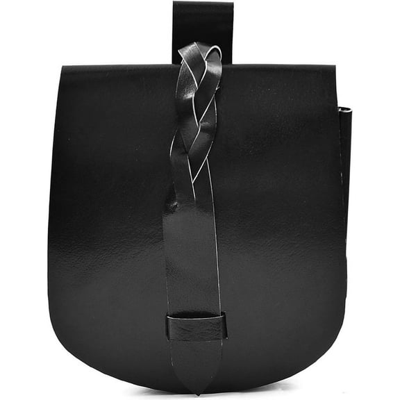 Armory Replicas Birka Viking Leather Pouch – Medieval Belt Bag with Strap Closure