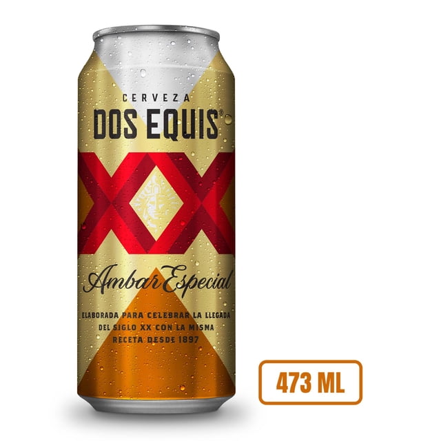 Cerveza Dos Equis ámbar lata de 473 ml