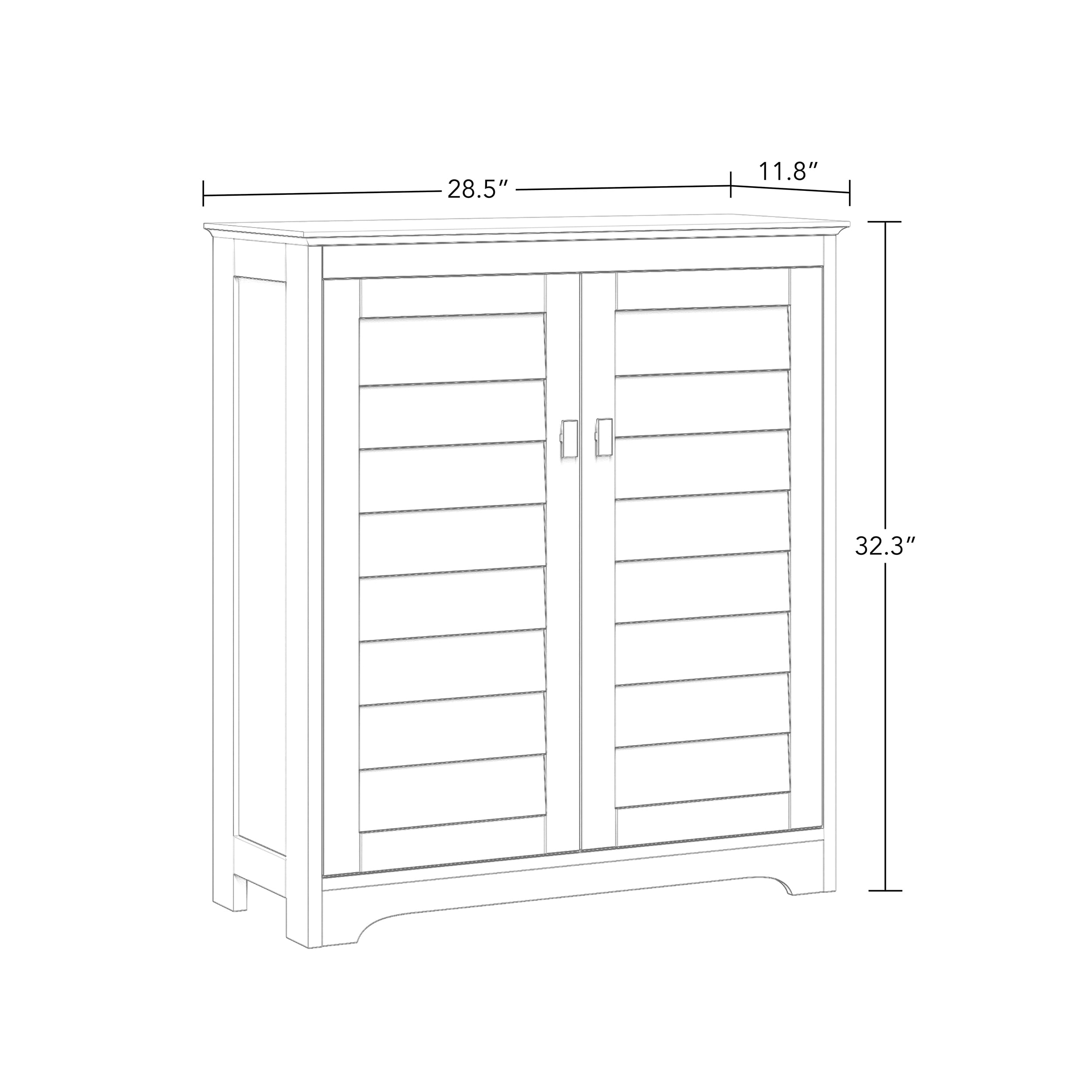 RiverRidge Brookfield 2-Door Bathroom Linen Storage Cabinet and Laundry Shelf - White