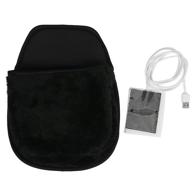 Alfombrilla de ratón calefactable con USB para ordenador, calentador de manos espacioso, accesorio de escritorio para hombres y mujeres, color negro