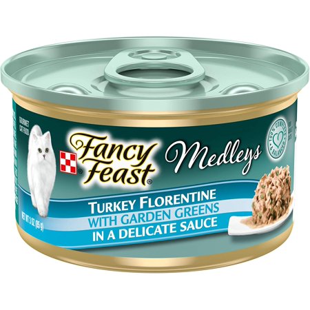 Purina Fancy Feast Medleys Turkey Florentine With Garden Greens in a Delicate Sauce 3 Ounce (Pack of 12)
