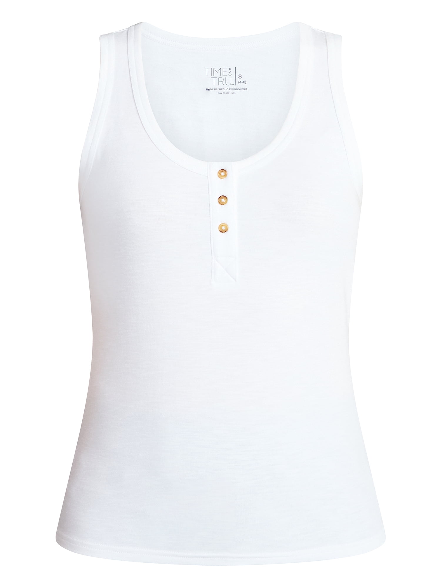 Time and Tru Women’s Slub Henley Tank Top, sizes XS-XXXL