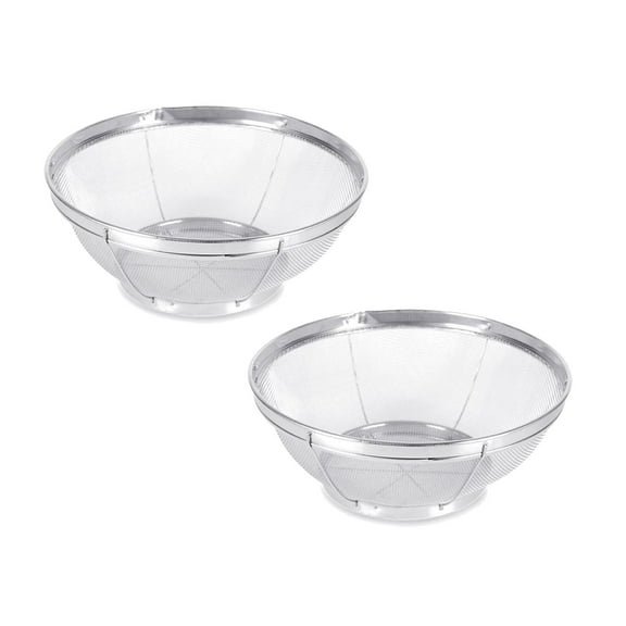 2Pcs Stainless Steel Rice Sieve Bowl Fine Mesh Strainer Large Metal Colander For Rice Yogurt Vegetable Dehydrator Home Decor
