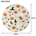 thumbnail image 6 of Beige Halloween Pumpkins Ghosts and Bats Round Tablecloth 60"x60",Wrinkle Wipeable Table Cloth for Kitchen Dining Room Picnic Patio Party, 6 of 6