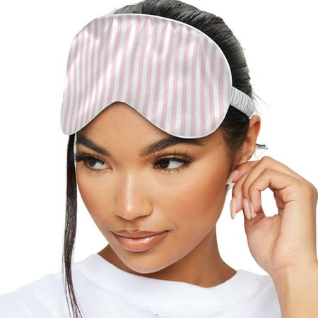 SMUG Cute Fun Sleep Mask for Women & Girls, Satin Eye Mask for Travel & Light-Blocking, Candy Stripe