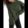 thumbnail image 1 of Camisetas de Larga con Cuello Redondo Extragrande para Mujer, Blusas Básicas de Otoño, Ropa Informal de Entrenamiento Y2K. Verde L, 1 of 7