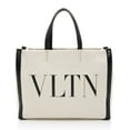 thumbnail image 1 of Pre-Owned Valentino Canvas Rockstud VLTN Grande Plage Small Tote, 1 of 2