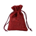 thumbnail image 2 of 50pcs Reusable Burlap Bag Handmade Gunny Sack Natural Linen Jewelry Accessories Storage Pouch Mini Packing Bags Gift Pouches Pink 7*9cm, 2 of 7