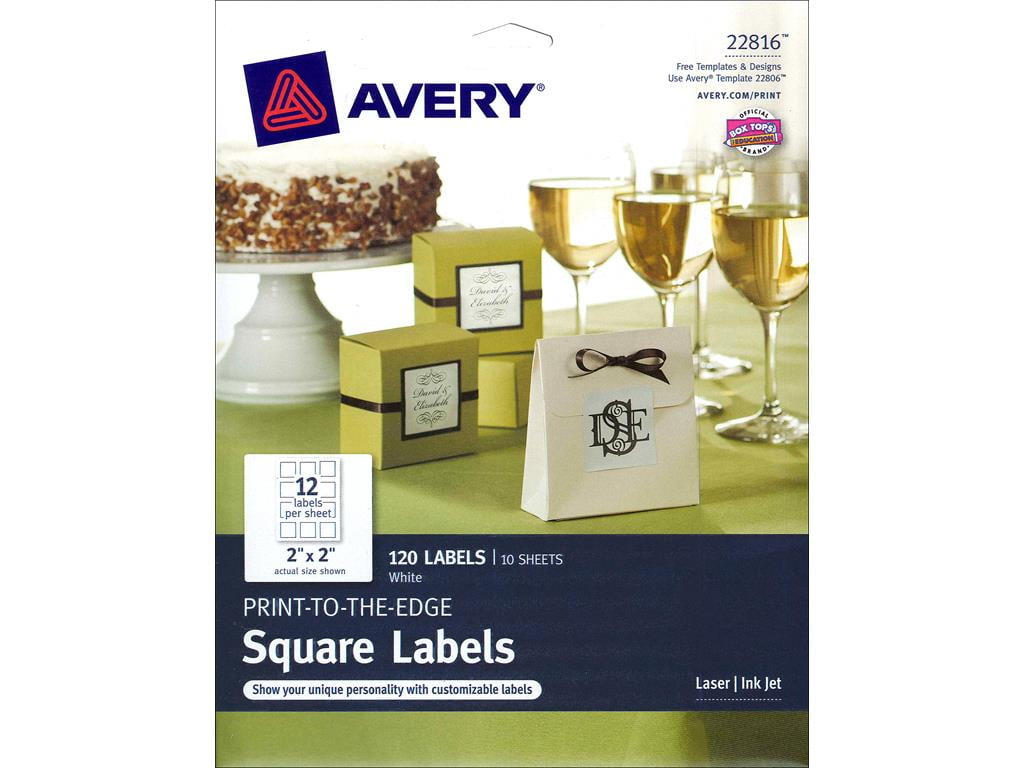 avery print to the edge labels square white 2 inches makes print avery