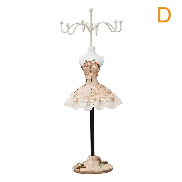 Xihbxyly Expositor de Joyas de Madera, Elegante Diseño de Maniquí, Organizador Giratorio de Joyas, Decoración para Escaparates, Uso Doméstico o Minorista, Material de Resina y Hierro, 25 Cm de Altura