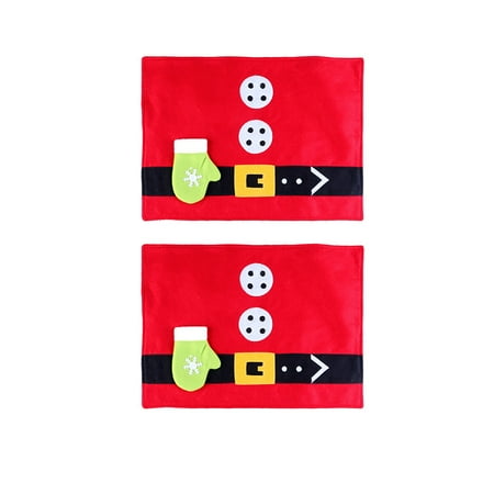 

olkpmnmk Christmas Decorations Merry Christmas Placemats With Santa Snowman Print Non Slip Placemats Washable Placemats Multi-color Clearance