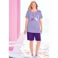 thumbnail image 2 of Woman Within Plus Size 2-Piece Knit Tee And Short Set, 2 of 4