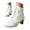 White, variant on UngA Sexy Boots for Women Women's Western Embroidered Ankle Boots Cowboy Cowgirl Low Heel Round Toe Short Booties Shoes Black,6