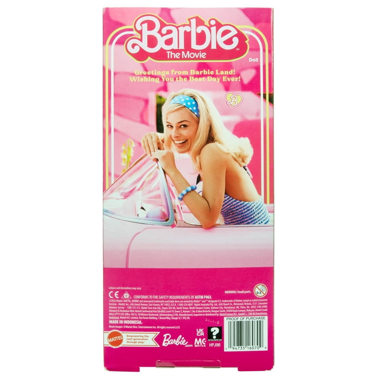 barbie movie pink gingham dress doll Barbie The Movie 11.5" Doll in Gingham Dress HPJ96