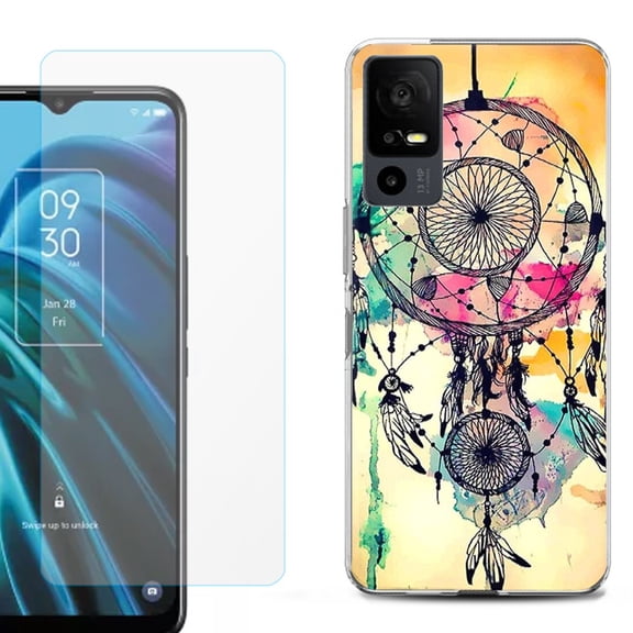 OneToughShield ® for TCL 40 XE 5G Shockproof Fashion Phone Case, with Tempered Glass Screen Protector - Dream Catcher Color