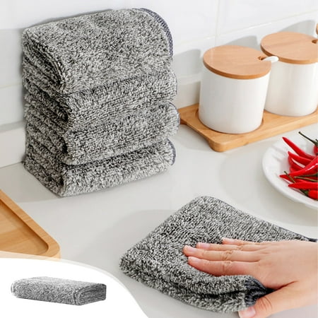 BAOPAI Waffle Weave Microfiber Cleaning Cloth Super Absorbent Quick-Drying Lint-Free for Kitchen Dishes Car Cleaning 9.8x9.8 Inches