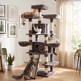 thumbnail image 3 of FOOWIN 70.8" Large Cat Tree for Indoor Cats, Multi-Level Tower with Sisal Scratching Posts, Condo House and Activity Center, Dark Blue, 3 of 10