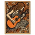thumbnail image 1 of Woman Playing Guitar Music in Rose Flower Field Art Print Framed Poster Wall Decor 12x16 inch, 1 of 5