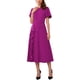 thumbnail image 2 of INSPIRE CHIC Vestido de Ropa de Mujer con Volantes para Invitadas de Boda Cuello Redondo de Manga Corta Vestidos Formales de Cóctel Midi M Púrpura, 2 of 6