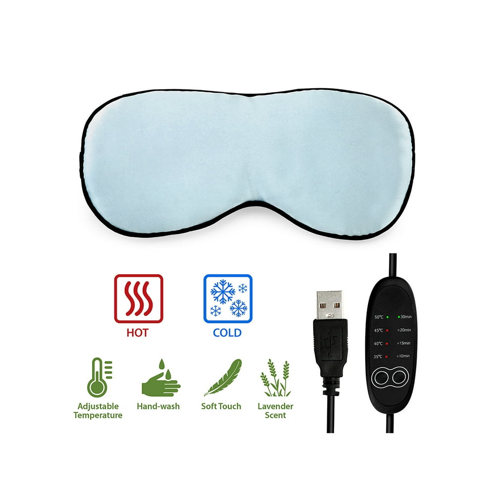 Heated cold Eye Mask with USB Temperature Control Cooling Gel for Puffy