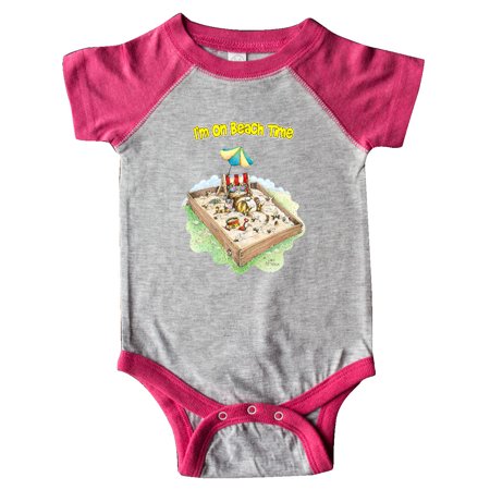 

Inktastic I m on Beach Time with Sandbox and Beach Chair Gift Baby Boy or Baby Girl Bodysuit