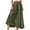 Army Green, variant on Womens Satin Skirts Ruffle Hem Layer Elastic Waist Flowy Long Skirts Summer Springs Breathable Lightweight Casual Comfy Fashion Stylish Maxi Ankle High Skirt