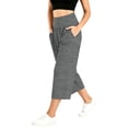 thumbnail image 4 of Drovellove Women's Plus Size High Waisted Cropped Wide Leg Yoga Pants - Casual Loose Trousers with Pockets, Soft Stretchy Everyday Wear for Lounging, Travel, or Relaxed Office, 4 of 8