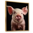 thumbnail image 2 of Designart "Snout of a Pink Curious Pig" Animals Floater Framed Canvas Wall Art, 2 of 7