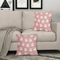 thumbnail image 3 of Halloween Pillow Covers 18x18 Inch Funny Cute Ghost Outdoor Throw Pillows Pink And White Spooky Throw Pillow Covers Set of 2 Cotton Linen Halloween Decorative Pillowcases For Halloween Home Sofa Decor, 3 of 6